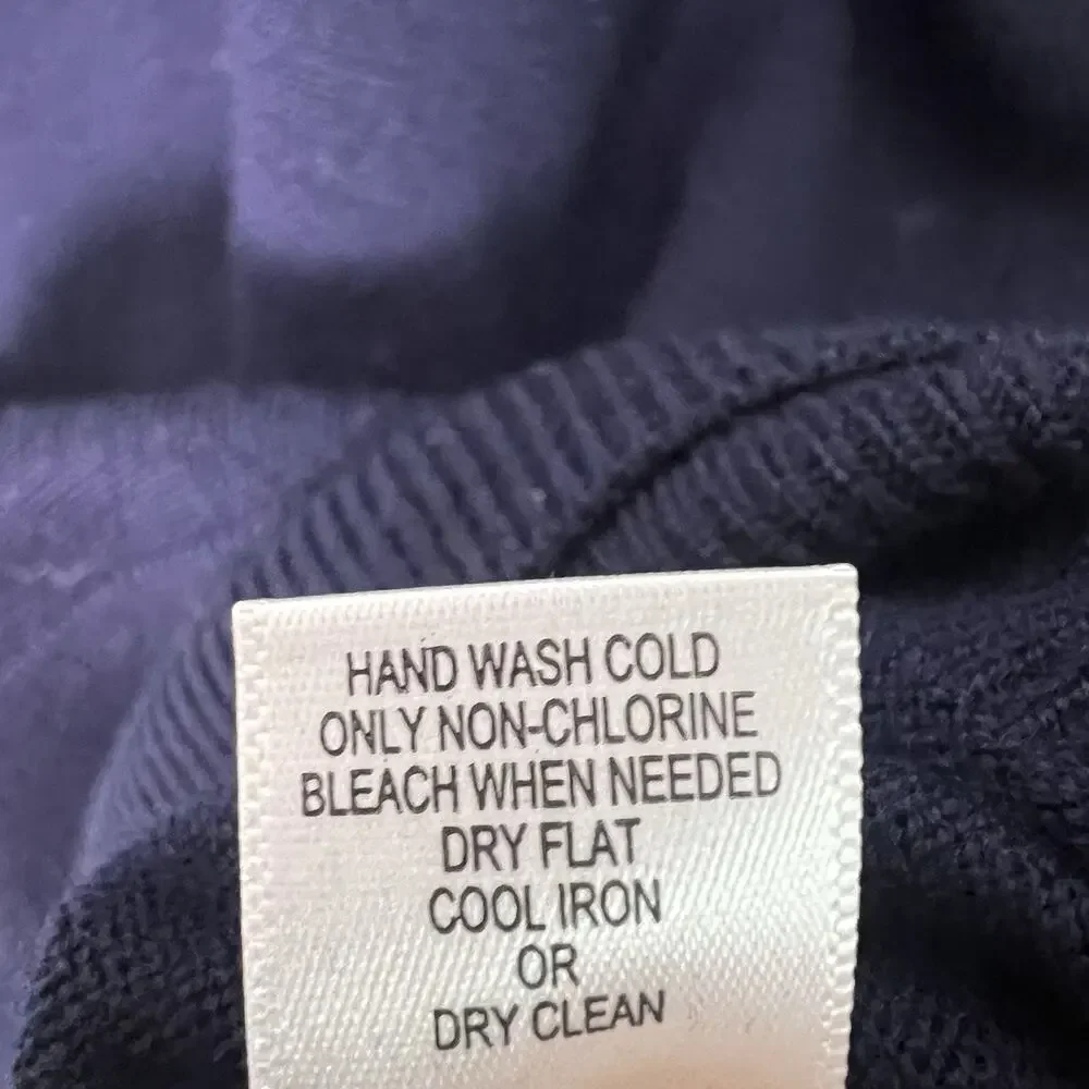 Banana Republic Men's Extra Fine Merino Wool Sweater V Neck Navy Blue Sz L